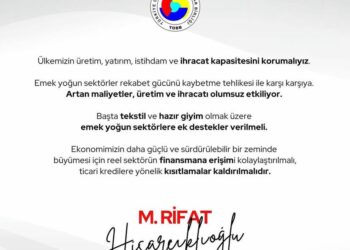 Ülkemizin üretim, yatırım, istihdam ve ihracat kapasitesini korumalıyız.