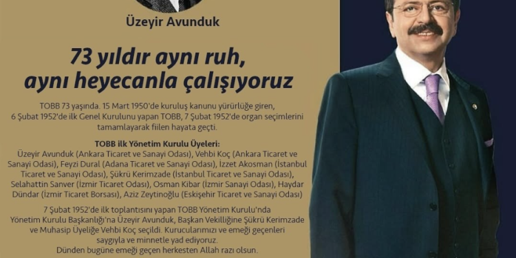 Türkiye Odalar ve Borsalar Birliği 73 yaşında